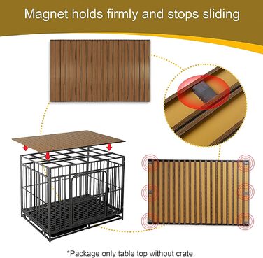 Алюмінієвий накид на переноску для собак, 91.4 см, складана будка, декоративне зберігання, для переносок, колір горіх (тільки накид)