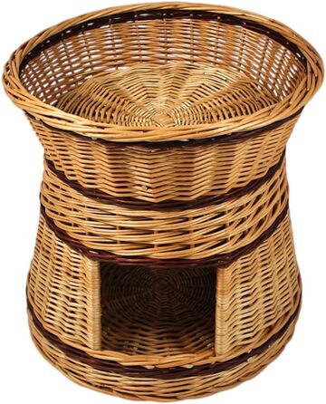 Гніздо для котів та собак: кругле, з прутистої верби, діаметр 47 см, 2 поверхи