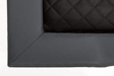 Крісло-ліжко для собак - Крісло для собак з штучної шкіри, знімний чохол, розмір M (93 x 62 см, сірий)