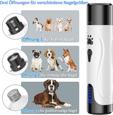 Електричний точило для собачих кігтів YABIFE - тихе точило для собак та котів, 3 швидкості