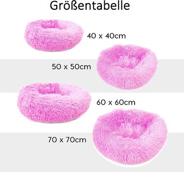 М'яке ліжко для собак Donut 50 см - рожева, для маленьких та середніх собак, кошик для тварин, миється