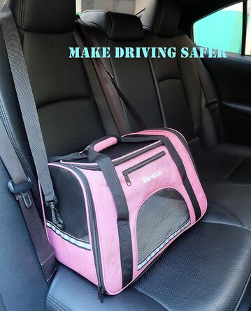 Трансформер-переноска для котів, кошенят, собак, цуценят ZaneSun, рожева, для подорожей літаком, витривала, з вентиляцією