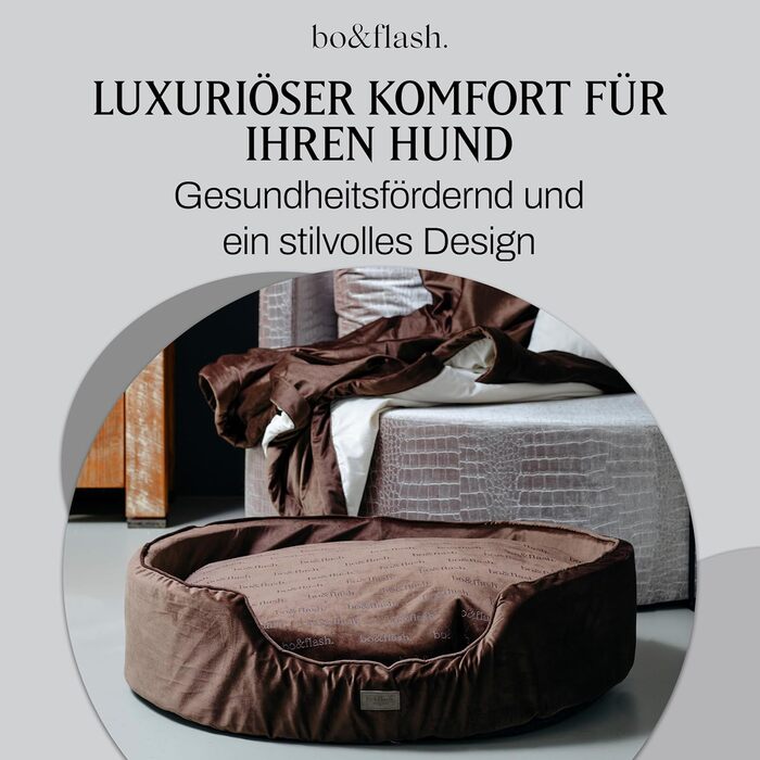 М'яке ліжко для собак Bo&fash San Diego - зручне диван для великих та середніх собак, з антиковзким покриттям, легко миється, бежевий колір (M)