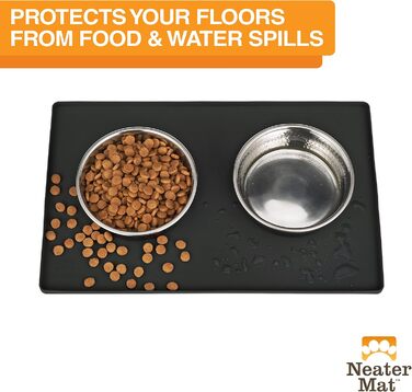 Підкладка під миску для собак та котів Neater Pet Brands, силіконова, чорна (48,3 x 30,5 см)