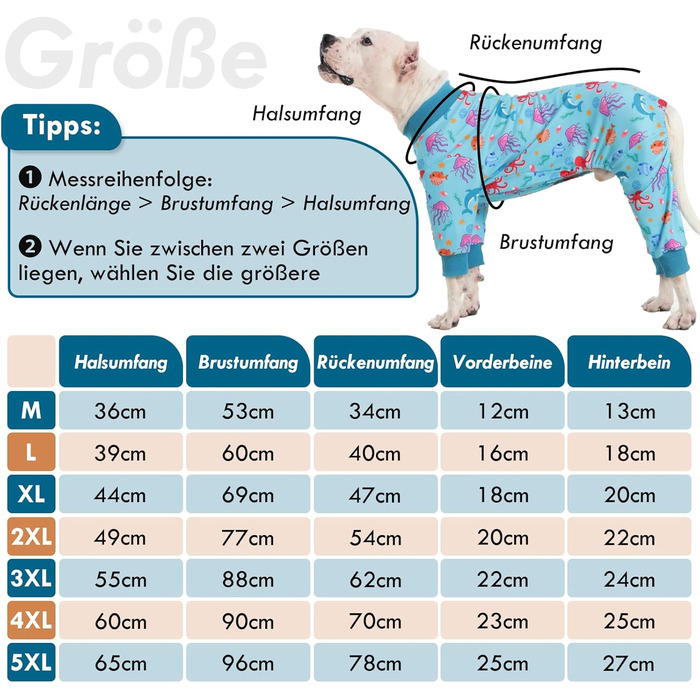 Піжама для собак, трикотажна, цільнотіла, для великих собак, тепла, блакитна - XL