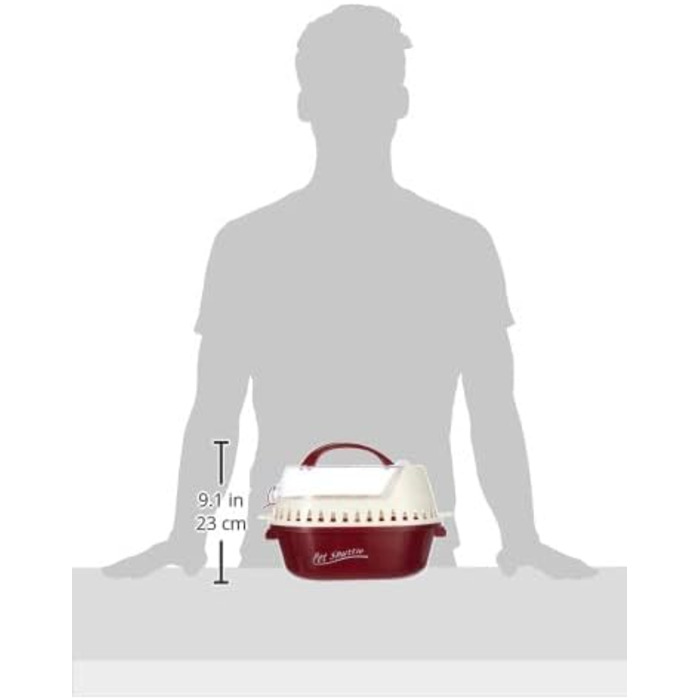 Транспортний бокс для тварин Karlie Transportbox Pet Shuttle L: 25x19x18 см, червоний (10x5x10 см)