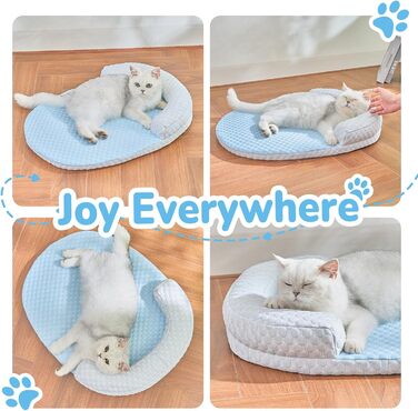 Підвісне ліжко для котів CATISM, 360° обертання, блакитне, до 20 кг