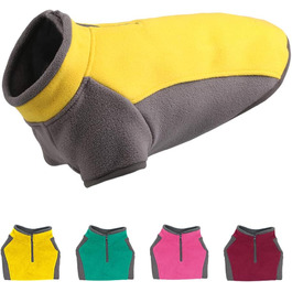 Жакета для собак з напівблискавкою, теплий зимовий пуловер/мантель для маленьких собак та цуценят, жовтий
