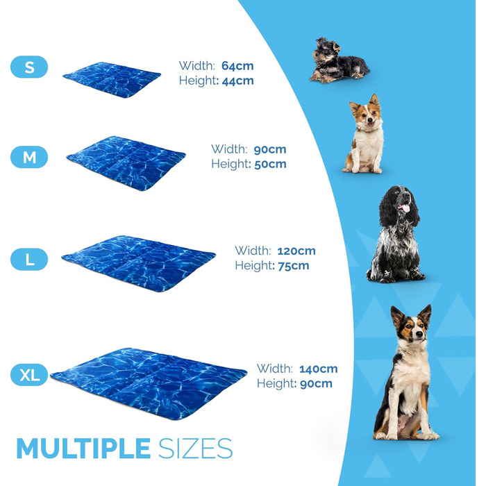 Охолоджувальний килимок FurDreams для собак і котів, 50x90 см, гелевий матрац для тварин, самостійне охолодження, проти перегріву, літній мат з малюнком