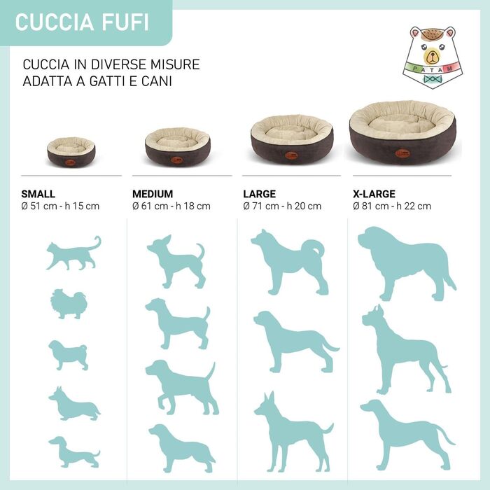 Кругле ліжко для собак та котів Fufi Beige, велике (⌀ 71 см), з м'якими краями, неслизьке, знімне, для всіх сезонів