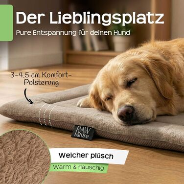 Лежанка для собак RAW Nature Hundedecke SAVO, XL (110x70x4,5 см) – м'яка, двостороння, для переносок, пісочно-коричнева