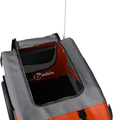 Причіп для тварин на велосипед, Oxford, оксфордська тканина та метал, тип 1, помаранчевий (124 x 53 x 53 см)