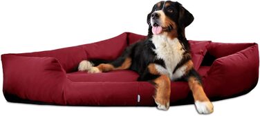 Ортопедичне ліжко для собак Tierlando® Trivia, 80x80 см, темно-червоне, з віско-матрацом