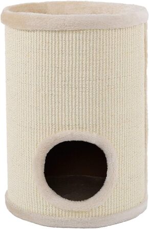 Котячий будиночок Lionto з сизалю, м'яким краєм та іграшкою, 50 см - стабільний котячий будиночок для маленьких та великих котів, догляд за кігтями та розваги