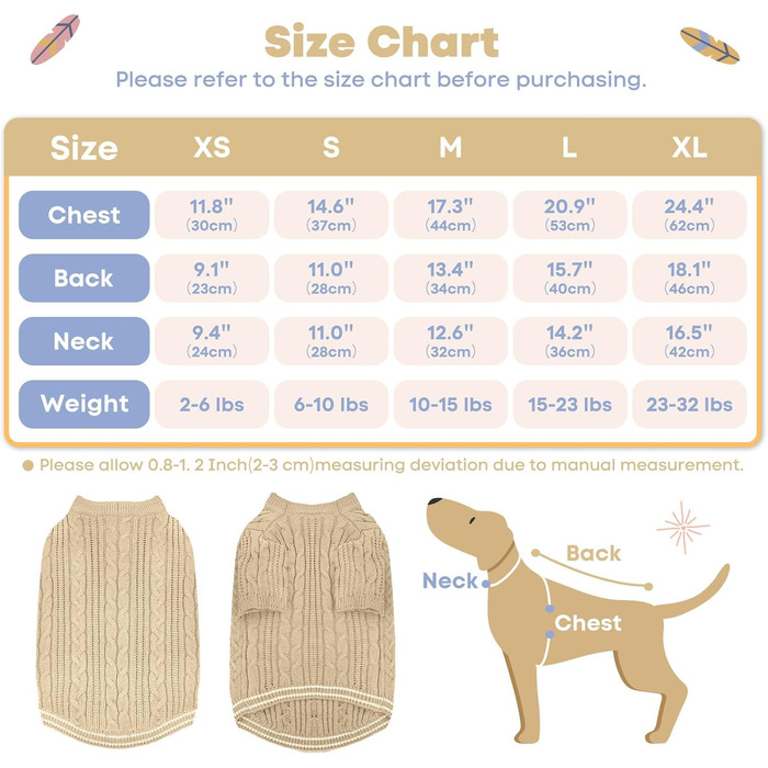 Теплий собачий светр Sanqitara, облягаючий, м'який, для маленьких та середніх собак, короткі рукави, в'язаний, колір хакі (XS)