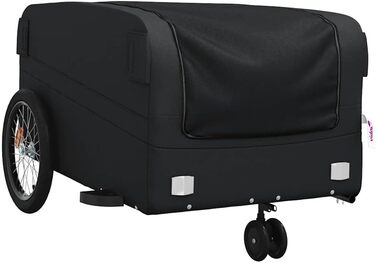 Причіп для велосипеда, вантажний/для собак, чорний, 45 кг, сталь. Підходить для покупок, подорожей, легко збирається