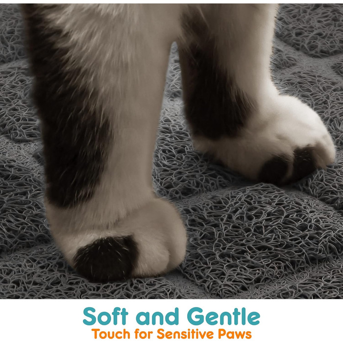 Килимок для котячого туалету Conlun Katzenklo Matte, сірий/чорний, 89x58/119x89 см, сітка для контролю розсипання, вологостійкий