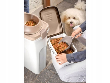 Контейнер для корму для собак Zolux, 40 л, 45x27x61 см, колір білий/світло-коричневий