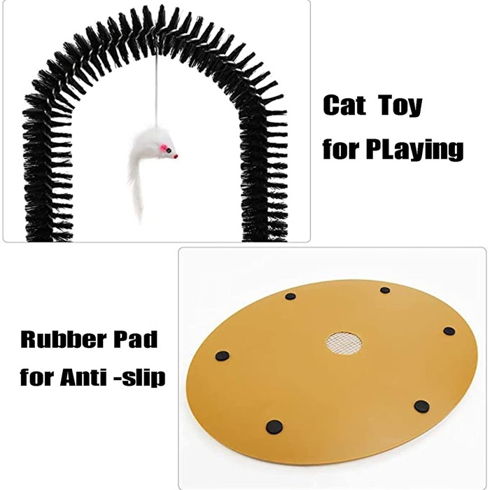 Боргунок для котів 3-в-1: масажер, щітка для короткої та довгої шерсті, скребок для догляду за обличчям. Підходить для котів усіх порід.