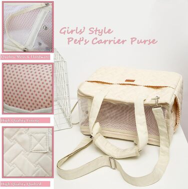 Сумка-переноска для собак та котів HSC Beige: м'яка, з 3 кишенями, до 6.8 кг