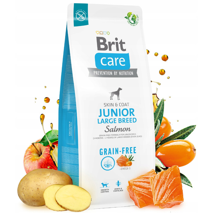 Сухий корм Brit Care Grain-free Junior для цуценят великих порід із лососем, 12 кг