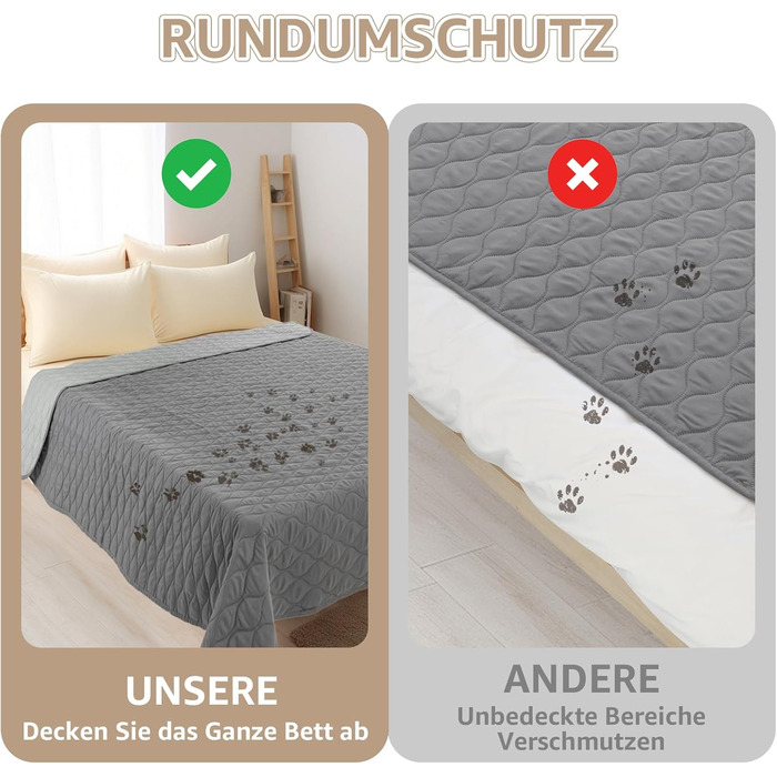 Водонепроникний килимок для собак PICK FOR LIFE: м'який, двосторонній, 137x208 см