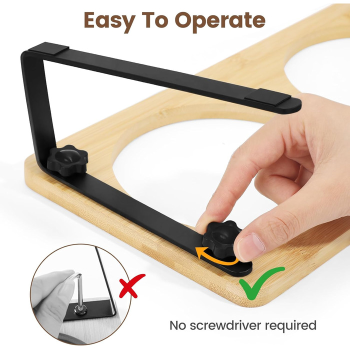 Набір мисок для котів PETTOM Anti-Schling з кераміки: піднята миска з нахилом 15°, бамбукова підставка, протиковзаюча, для вологого та сухого корму