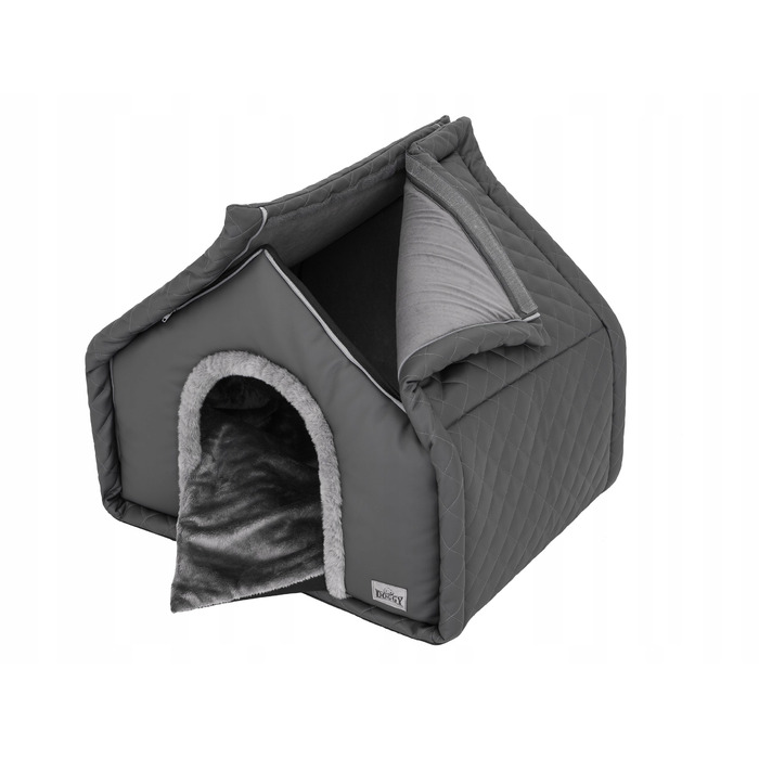 Маленька будка для собак або котів, лежак з дахом та матрацом, 42x32 см