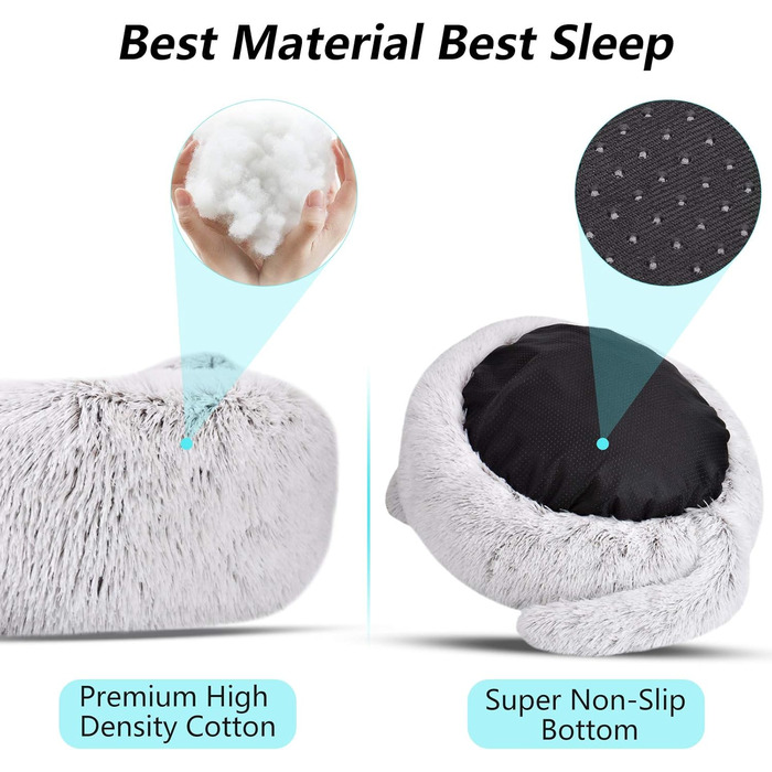 Крісло-гніздо для котів та собак, плюшеве, 55 см, сіре. Зручне ліжко для кота та собаки, антиковзаюче, миється