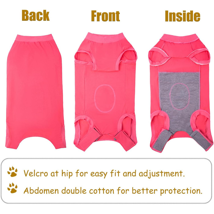 Захисний боді для собак після операції: захист рани, після кастрації, для сук та самців, Medica Pet Shirt, з застібкою-ланцюгом, альтернатива конусу та пов'язки, рожевий (L)