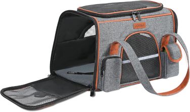 Сумка-переноска для кота/собаки COMSLE, 42x22x25 см, сіра (до 7 кг)
