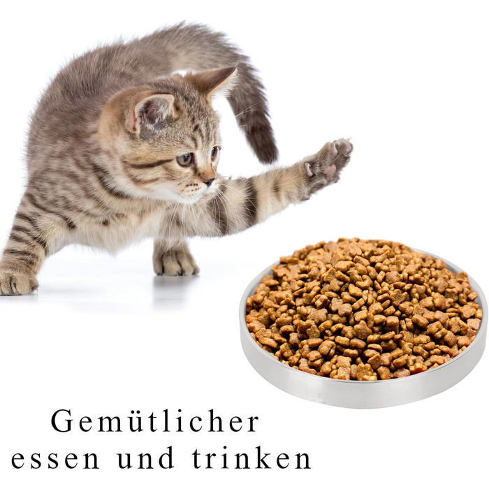 Миски для котів Lollanda Katzennapf Flach: 2 шт., нержавіюча сталь, 304, стійкі до перекидання, легко миються