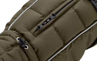 Накидка для собак HUNTER Paxson Mops & Co., оливковий колір, водонепроникна, з відбиваючими елементами, для маленьких собак