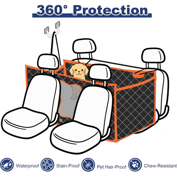 Водонепроникний килимок для собак Vortix на заднє сидіння авто - ідеальний компаньйон у подорожах. Захищає від бруду, шерсті та подряпин, зменшує необхідність миття авто.