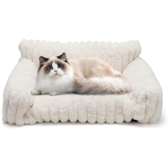 М'яке пухнасте ліжко для собак та котів (61x48x30 см) – затишне місце для відпочинку | Колір