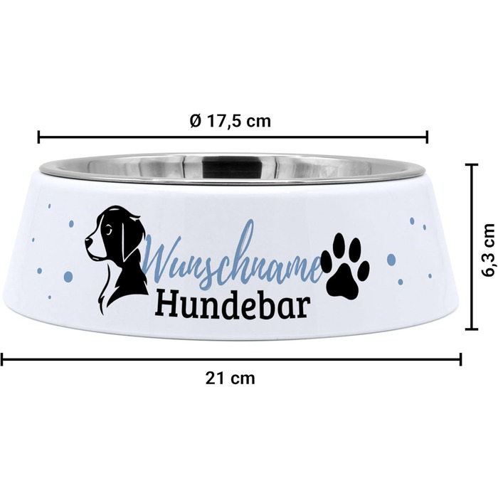 Миска для корму з іменем для собак PrintPlanet® - персоналізована з власним дизайном (Layout 8)