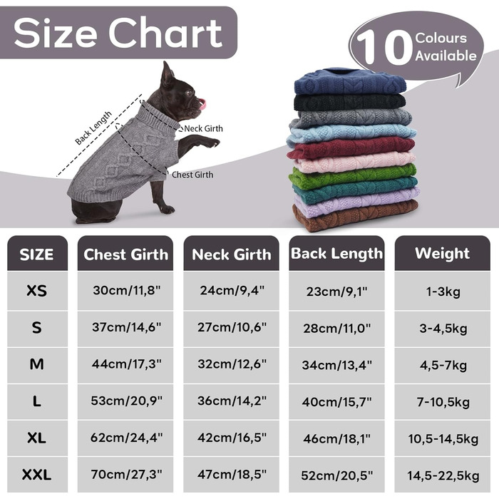 Теплий пуловер для кота/собаки Hjumarayan, сірий, розмір S (37x28 см)