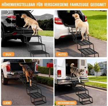 Східці для собак ROTTOGOON, 4-ступеневі, складані, з антиковзкою поверхнею, для автомобіля, SUV та вантажівки