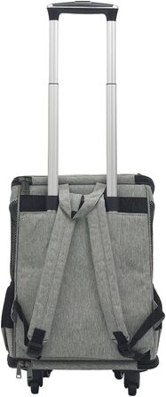 Складаний рюкзак для собак та котів Soudesileim 2-в-1 з візком, до 9 кг, сірий, 34x28x44 см