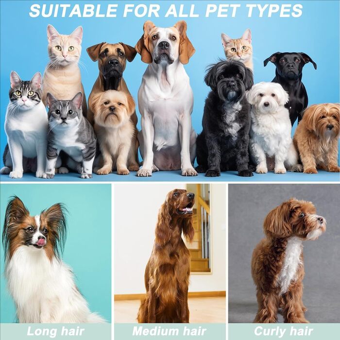 Пилголом для собак та котів з щіткою, потужний, тихий, з 7 насадками, об'єм 1л, 28*12*21 см