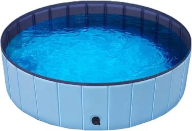 Зручний надувний басейн для собак та котів, розкладний, з клапаном для зливу води, антиковзаюча поверхня, різні розміри (80 x 20 см)