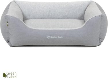 Ліжко для собак Doctor Bark Kleine Hunde - Корзина для собак, м'яка та пухнаста - Миється, зносостійка, затишна - Зроблено в Німеччині GreenLabel (S - 74x55 см, світло-сірий)