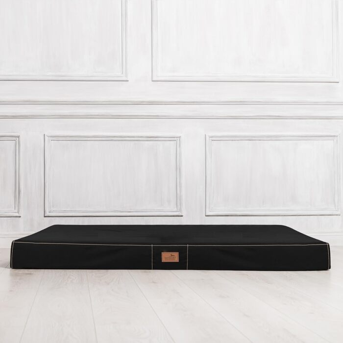 Ортопедичний лежак для собак Tierlando® Basic, 80x60 см, чорний. З антиковзким покриттям, для великих собак.