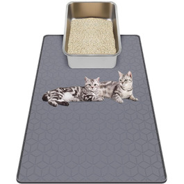 Килимок для котячого туалету Kalolary великий, силіконовий, сірий (86x56 см)