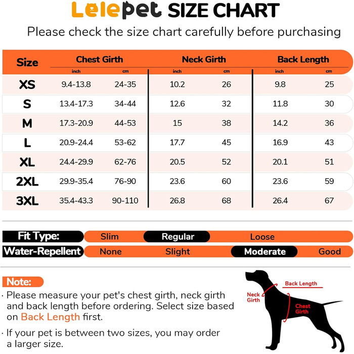 Зимовий теплий водонепроникний одяг для собак великих порід Lelepet, вітрозахисна куртка з клямками, оранжевий/синій, 3XL