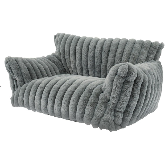 М'яке ліжко для котів та собак: зручне диванчик з фетру, антиковзаюча база, легко миється (темно-сірий)