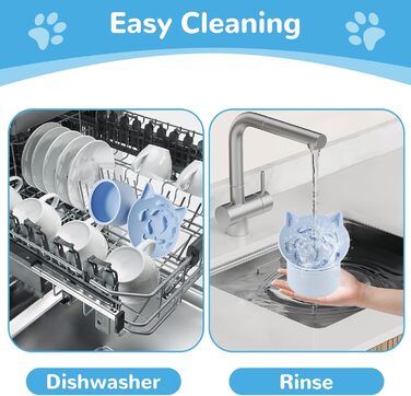 Підвищений годівниця для котів - годівниця для повільного годування, силікон, регульована висота, блакитна