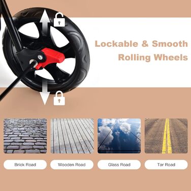 Візок для тварин GOPLUS 2-рівневий складний, 3-в-1, для котів та собак (Бежевий)