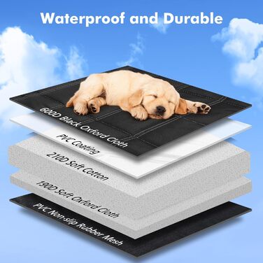 Захист для заднього сидіння авто для собак 4-в-1, 100% водонепроникний, з боковими захистами, для легкових, вантажних автомобілів та SUV, стійкий до подряпин та ковзання