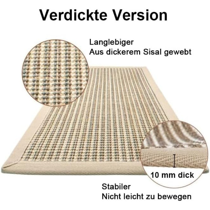 Килимок для котів FUKUMARU з сизалю, 60x40 см, коричневий. Міцний килимок-подрібнювач кігтів для котів.